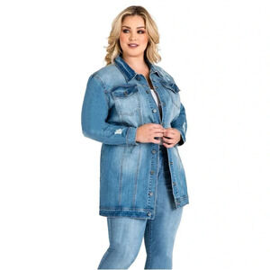 NWT Standards and Practices Plus Size Light Wash Denim Oversized Jean Jacket 2X